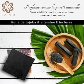 Panu Natural Savon Charbon de Bambou - Savon naturel végétalien pour tous les types de peau - Pain de savon fait à la main po