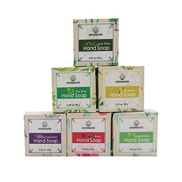 Ensemble de cadeau fait à la main dhuile essentielle de barre de savon, ingrédients organiques normaux 6 PCS 