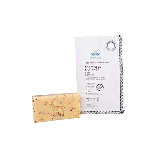 Savon à mains MISAVON POPPY SEED & ORANGE- cosmétiques naturels savon 100% naturel aux huiles essentielles vegan fait main 11