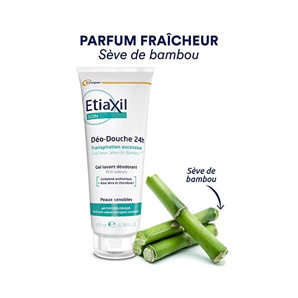 ETIAXIL - Déo-Douche - Gel Douche Transpiration Excessive - Corps - Peaux sensibles - 200 ml