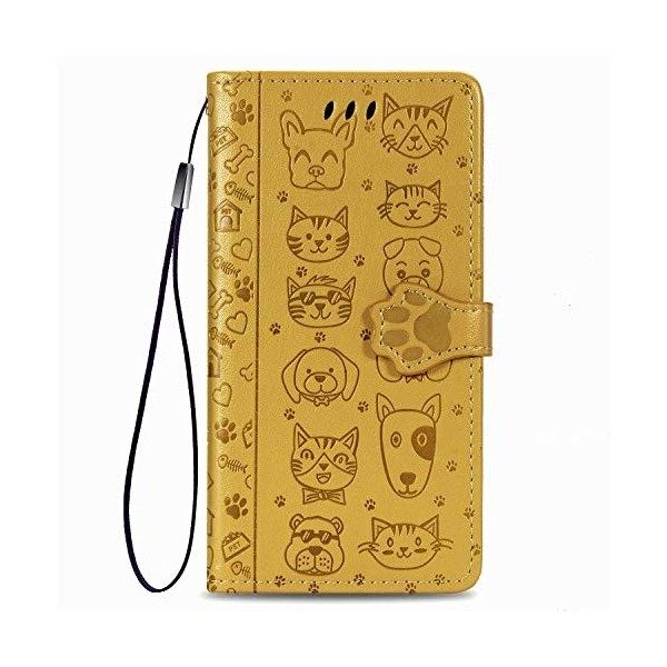 Miagon PU Cuir Portefeuille pour Xiaomi Redmi Note 10 Pro,Chat Chien Animal Gaufrage Flip Cover Étui à Rabat Magnétique Case 