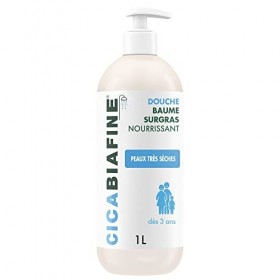Cicabiafine Baume Douche Surgras Nourrissant, Peaux Très Sèches, Flacon pompe de 1L