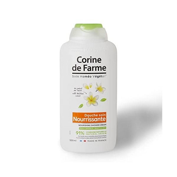 Corine de Farme, Gel Douche Nourrissant au Monoï de Tahiti, Gel Lavant pour le Corps Enrichi au Véritable Monoï de Tahiti, Hy