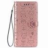 Miagon PU Cuir Portefeuille pour Xiaomi Redmi Note 10 Pro,Chat Chien Animal Gaufrage Flip Cover Étui à Rabat Magnétique Case 