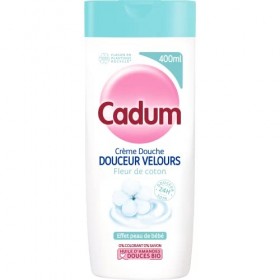 Cadum Crème Douche Douceur Velours Huile dAmandes Douces Bio/Fleur de Coton 400 ml