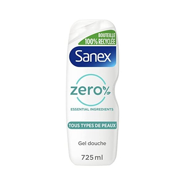 SANEX - Gel douche Hydratant Zéro % - Tous Types de Peau - Gel Douche - 725 ml