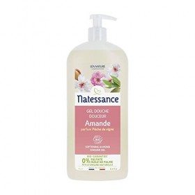 Natessance - Gel Douche Douceur Amande Parfum Pêche De Vigne - Parfum Pêche De Vigne - Certifié Bio Cosmos Organic - Flacon P