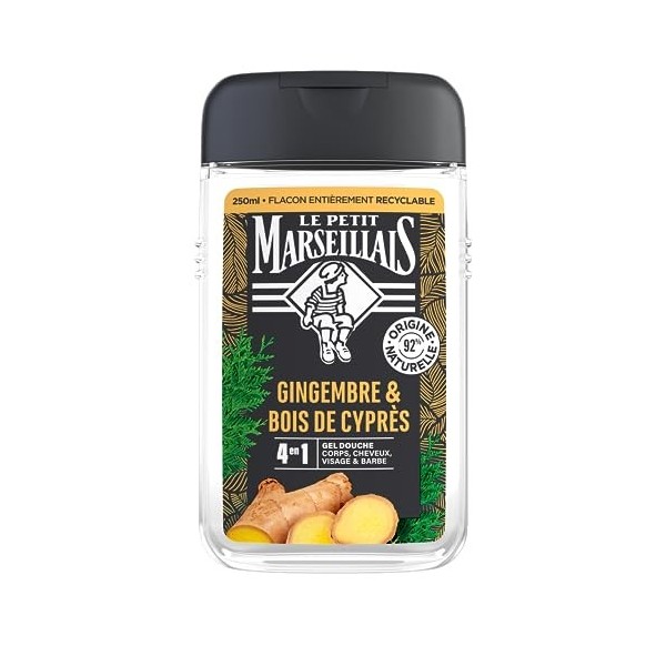 Le Petit Marseillais Gel Douche Homme Gingembre & Bois de Cyprès, 250ml