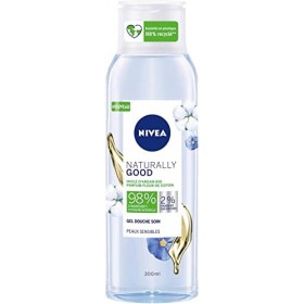 NIVEA NATURALLY GOOD Gel douche Fleur de Coton 1 x 300 ml , soin corps à la formule 99 % biodégradable, soin femme au délica