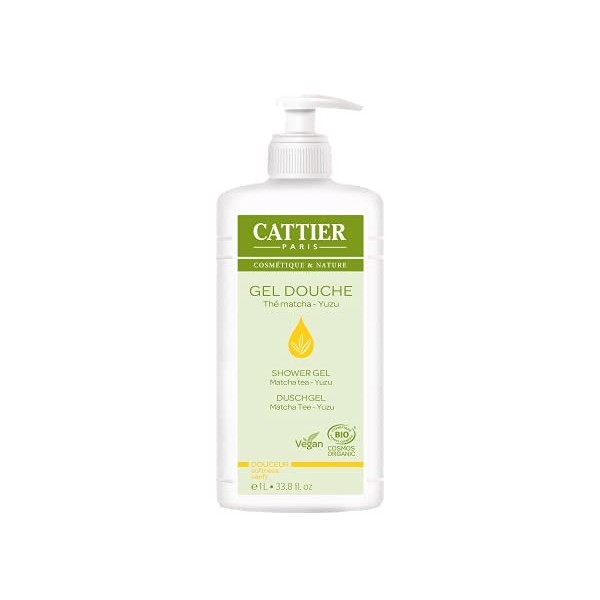 CATTIER Gel Douche Fraicheur Vegan Parfum Verveine sauvage Citrus BIO 1L​