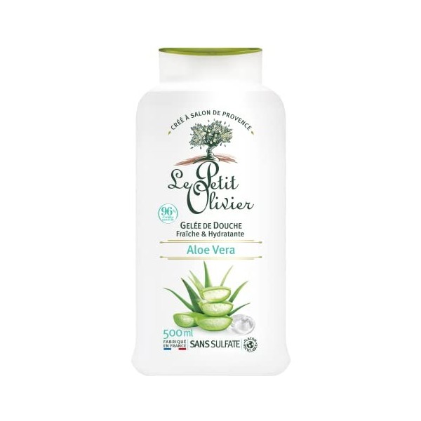 Le Petit Olivier - Gelée de Douche - Aloe Vera - Fabriqué en France - Flacon 500 ml