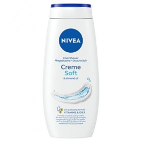 NIVEA Crème douche douceur 2 x 500 ml , Gel douche qui se transforme en mousse onctueuse pour un nettoyage en douceur, Soin 