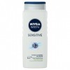 NIVEA MEN Gel Douche Sensitive 3 en 1 1 x 500 ml , gel douche homme pour peau sensible, nettoyant doux pour corps, cheveux e