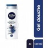 NIVEA MEN Gel Douche Sensitive 3 en 1 1 x 500 ml , gel douche homme pour peau sensible, nettoyant doux pour corps, cheveux e