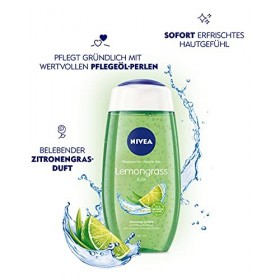 Nivea Gel douche Citronnelle & Oil 250 ml - Gel douche rafraîchissant avec perles dhuile nourrissante - Douche douillette 