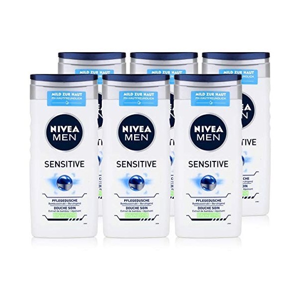 Nivea Gel Douche Sensitive pour Hommes 250 ml - Lot de 6 6 x 250 ml 