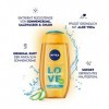 NIVEA Love Sunshine Douche Soin 250 ml , gel douche estival à laloe vera pour une peau sensiblement douce, douche avec le p