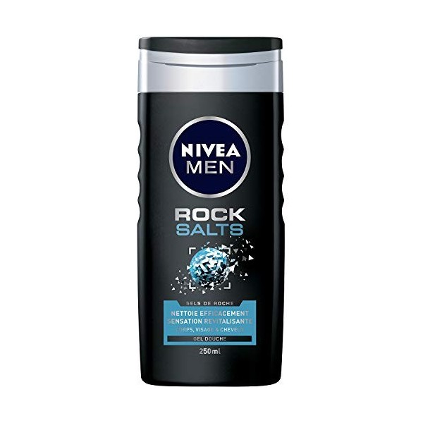 NIVEA MEN Gel Douche Rock Salts 250 ml - Lot de 4