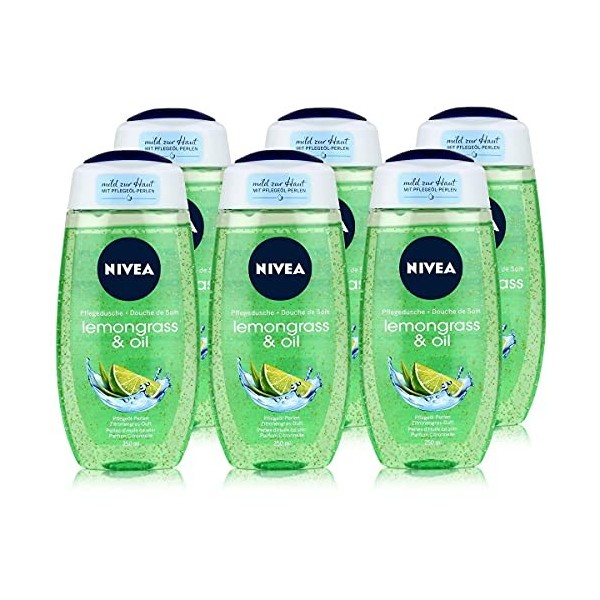 NIVEA Lot de 6 gels douche pour femme Citronnelle et huile 250 ml