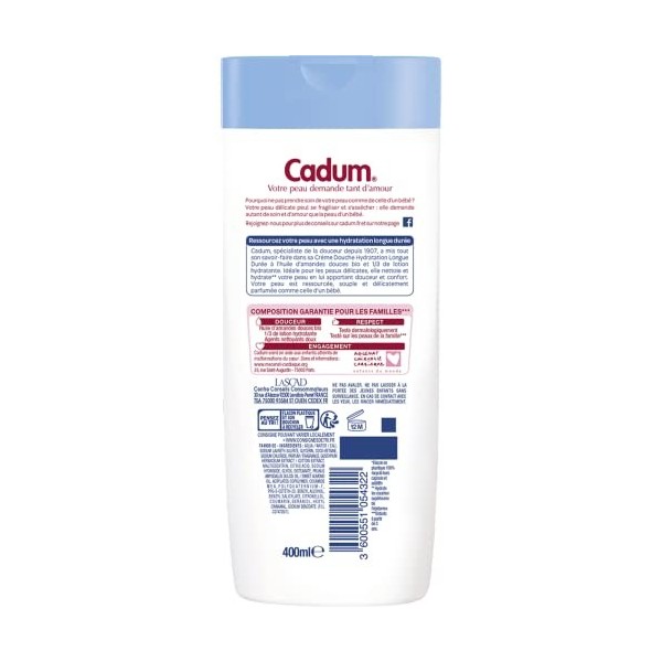 Cadum Hydratation Longue Durée Crème Douche