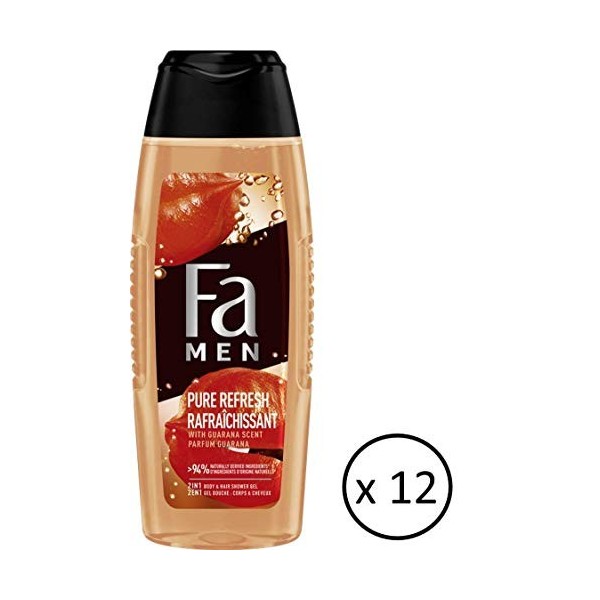 Fa Men - Pack de 12 Gels Douche 2en1 Corps/Cheveux Natural Guarana - 12 x 250ml