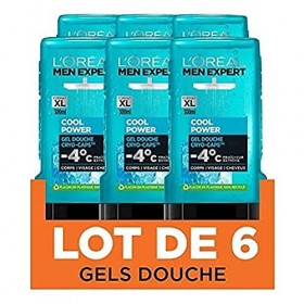 LOréal Men Expert Cool Power Fraicheur Extrême Gel Douche pour Homme 300 ml - Pack de 6
