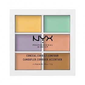 NYX Professional Makeup Palette 3C Correctrice, Anti-cernes et Contour, Texture Crémeuse, 6 Teintes Anti-cernes / Correcteurs