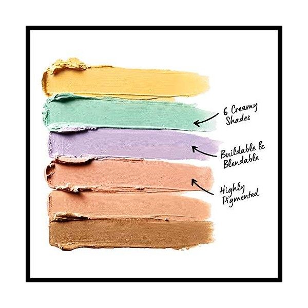 NYX Professional Makeup Palette 3C Correctrice, Anti-cernes et Contour, Texture Crémeuse, 6 Teintes Anti-cernes / Correcteurs