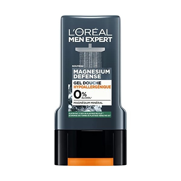 LOréal Paris Men Expert Magnesium Defense Gel Douche Hypoallergénique 0%