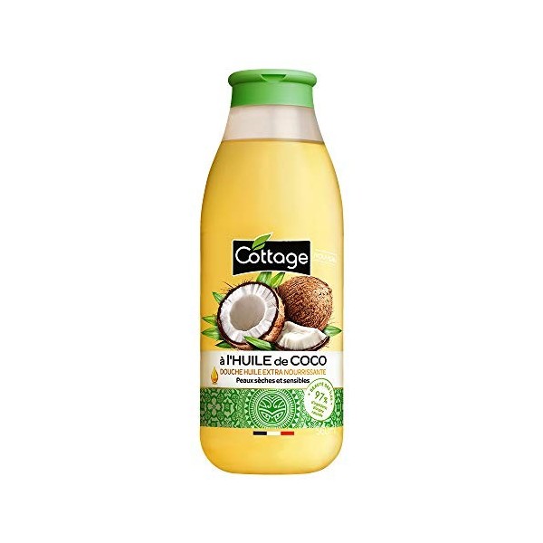 Cottage Douche Huile Extra Nourrissante à lHuile de Coco Peaux Sèches et Sensibles, 560ml