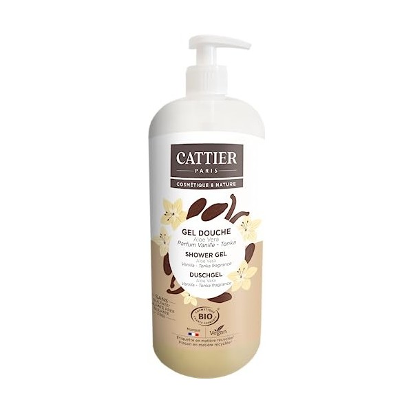 Cattier - Gel douche sans sulfate Parfum Vanille - Tonka 1L