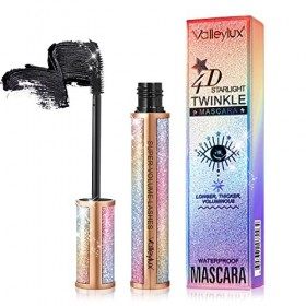 4D Mascara, Mascara Waterproof et Anti-taches, Mascara Épaississant et Allongeant Noir, Sans Grumeaux, Cils Plus Fournis, Tie