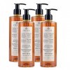 Prija Shampoo Shampooing Douche Gel Douche Ginseng 4x 380 ml + 4x Gel Pump testé dermatologiquement Minimiser les allergies s