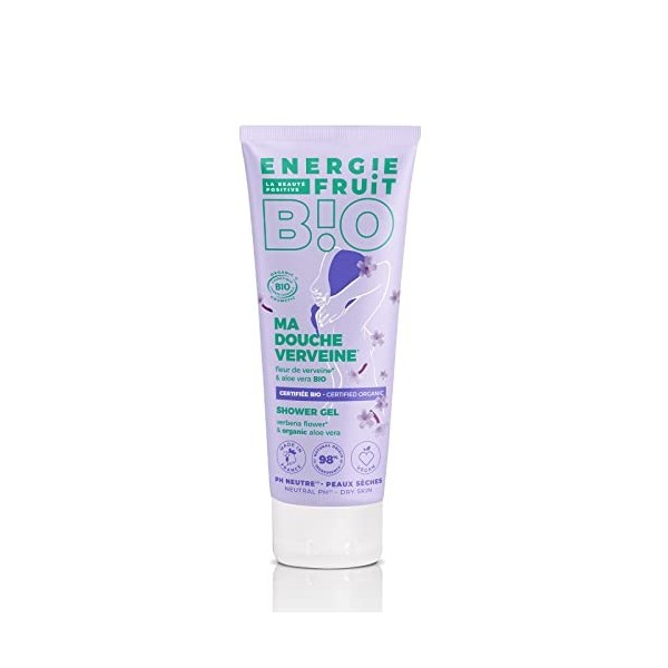 ENERGIE FRUIT | Gel Douche pH Neutre | Certifié BIO par Ecocert | Verveine & Aloe Vera | Vegan | 200ml