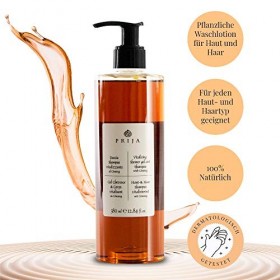 Prija Doccia Shampoo - Revitalisant nettoyant pour le corps et les cheveux au ginseng - 2 pièces x 380 ml - 100% naturel, ada