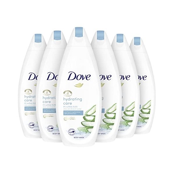 Lot de 6 gels douche DOVE Women Hydrating Care 225 ml