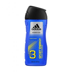 Adidas - Gel Douche Fonctionnel 3 en 1 pour Homme Sport Energy - Recharge les batteries - Shampoing - Multi-bénéfices - 250ml