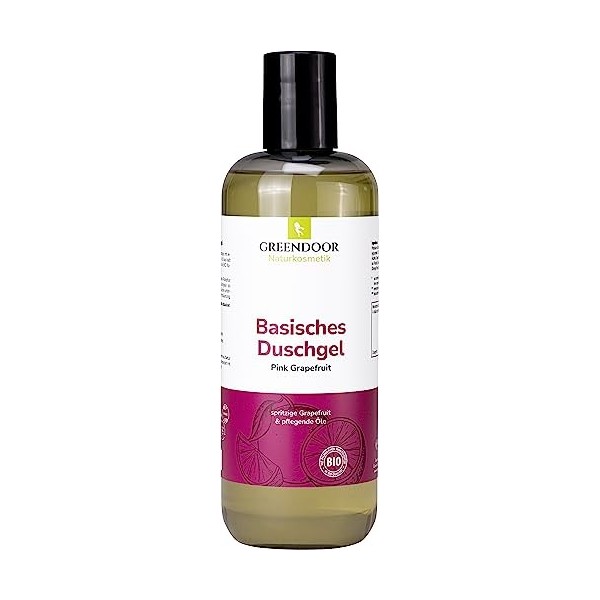 Greendoor Gel de douche Basique Rose Pamplemousse - 100% Nature, Cosmétique naturelle sans silicone, sans Sulfate, sans agent