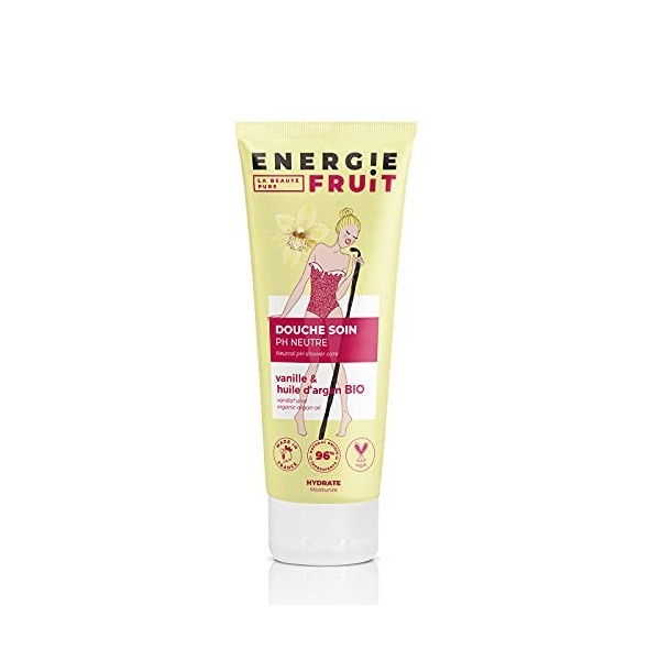 ENERGIE FRUIT | Gel Douche pH Neutre | Vanille & Huile Argan BIO | Fabrication Française | Vegan | 200ml