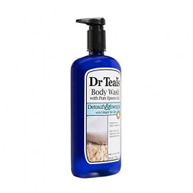 Dr Teals - Gel douche détoxifiant et énergisant avec sel d’Epsom, gingembre et argile - 710 ml