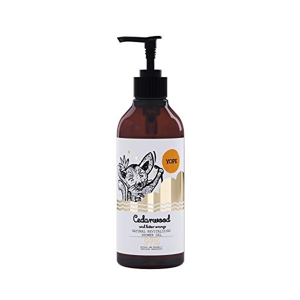 Yope Gel douche naturel Cèdre et orange amère 97% dIngrédients dOrigine Naturelle 400 ml