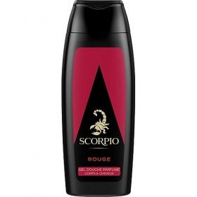 SCORPIO Gel De Douche Rouge Passion Revigorante 250ml - Sensation stimulante et énergisante pour homme - Lot De 4