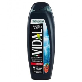 Vidal Energy & Sport Doccia Lot de 6 shampooings douche avec ginseng et guarana 250 ml + Polpa di Pomodoro 400 g