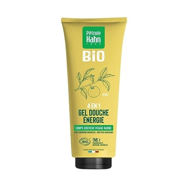 PETROLE HAHN - Gel Douche Bio 4En1 Yuzu Energie - Corps, Cheveux, Visage - Fraîcheur revitalisante pour homme - Lot De 3