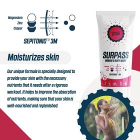 SURPASS Gel Douche Après Sport pour Femme | Renforcé de Sepitonic Magnésium | Hydrate et améliore la texture de la peau | Res