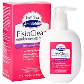 Amido Mio Fisio Clean - Emulsion Nettoyant avec amidon et cire de riz, blanc et fuchsia, 200 Mill