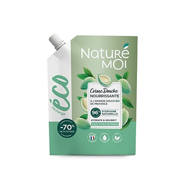 Naturé Moi - Eco-recharge Crème Douche Nourrissante à lamande douce bio de Provence - Hydrate et nourrit les peaux normales 