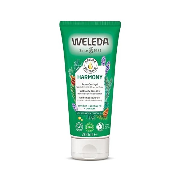 WELEDA - Gel Douche Bien-Être Aroma Harmony - Aux Huiles Essentielles - Formule 100 % Naturelle - Tube 200 ml