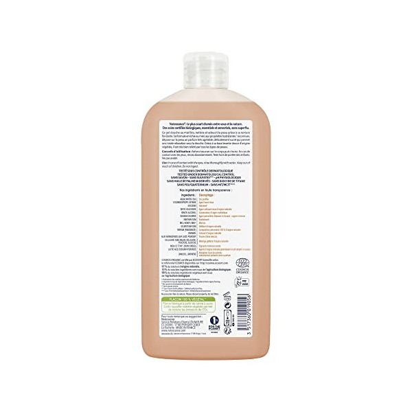 Natessance - Gel Douche Miel - Hydratant - Certifié Bio Cosmos Organic - Flacon 100% végétal - 500 ml