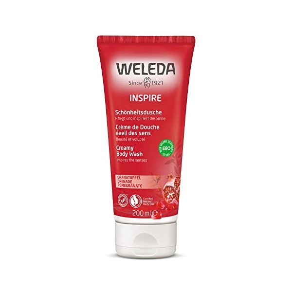 Weleda - Crème de Douche Éveil des Sens à la Grenade - À lHuile de Pépin de Grenade Bio - Tube 200 ml